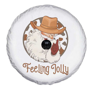 Black Cowboy Santa Christmas Spare Tire Cover Feeling Jolly TS14 Print Your Wear
