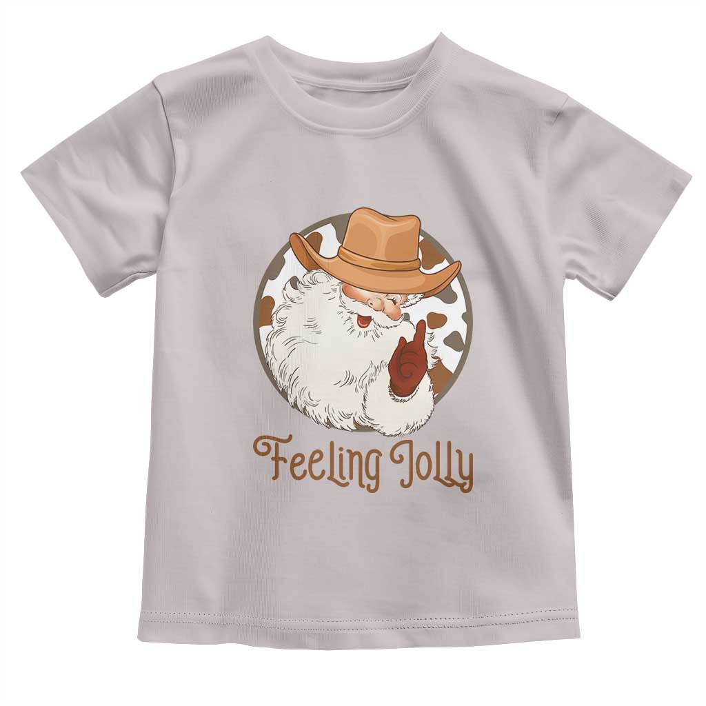 Black Cowboy Santa Christmas Toddler T Shirt Feeling Jolly TS14 Ice Gray Print Your Wear