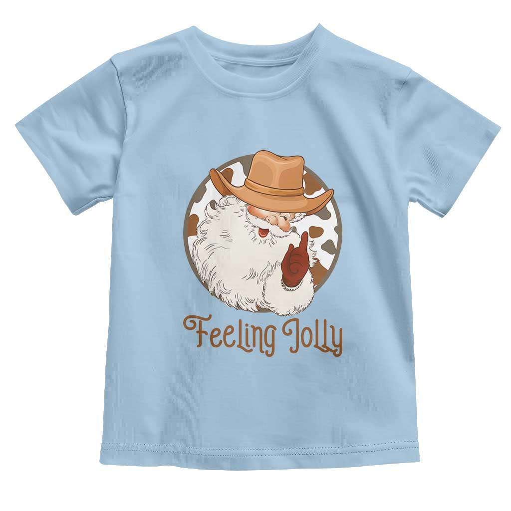 Black Cowboy Santa Christmas Toddler T Shirt Feeling Jolly TS14 Light Blue Print Your Wear