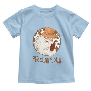 Black Cowboy Santa Christmas Toddler T Shirt Feeling Jolly TS14 Light Blue Print Your Wear