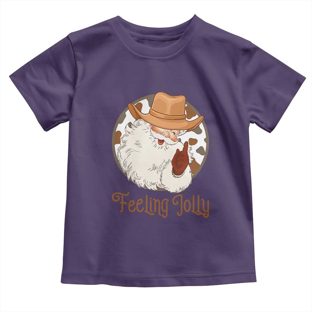 Black Cowboy Santa Christmas Toddler T Shirt Feeling Jolly TS14 Purple Print Your Wear
