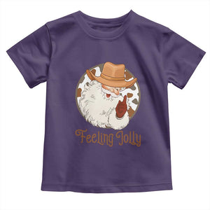 Black Cowboy Santa Christmas Toddler T Shirt Feeling Jolly TS14 Purple Print Your Wear