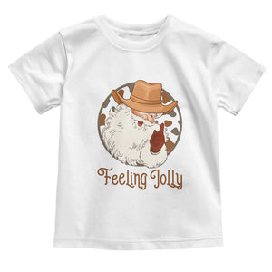 Black Cowboy Santa Christmas Toddler T Shirt Feeling Jolly TS14 White Print Your Wear