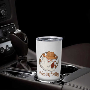 Black Cowboy Santa Christmas Tumbler Cup Feeling Jolly TS14 Print Your Wear