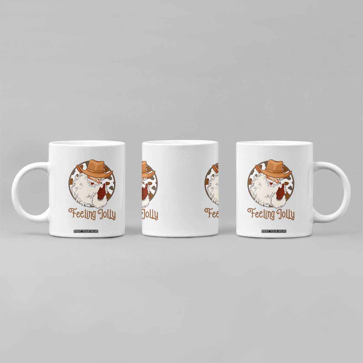 Black Cowboy Santa Christmas Coffee Mug Feeling Jolly TS14 Print Your Wear