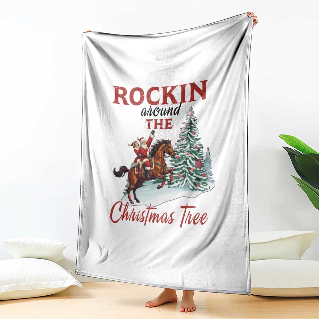 Cowboy Santa Western Christmas Throw Blanket Rockin Around The Xmas Tree TS14 Print Your Wear