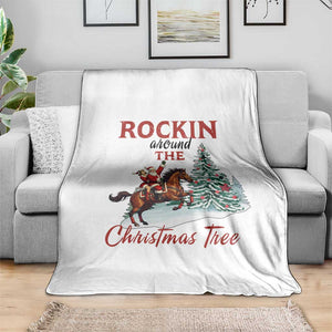 Cowboy Santa Western Christmas Throw Blanket Rockin Around The Xmas Tree TS14 Print Your Wear