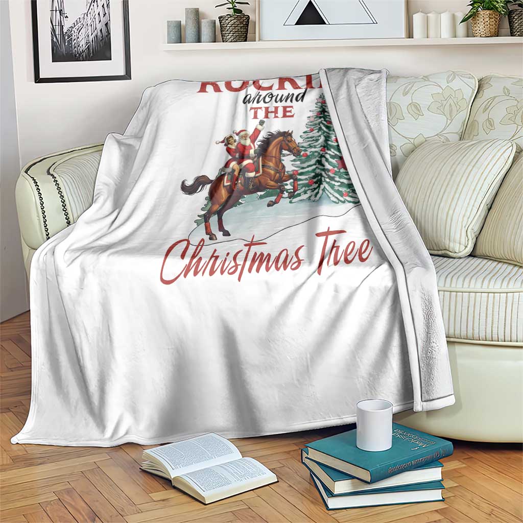 Cowboy Santa Western Christmas Throw Blanket Rockin Around The Xmas Tree TS14 Print Your Wear