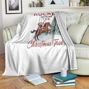 Cowboy Santa Western Christmas Throw Blanket Rockin Around The Xmas Tree TS14 Print Your Wear