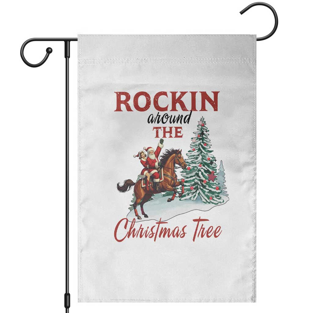Cowboy Santa Western Christmas Garden Flag Rockin Around The Xmas Tree TS14 White Print Your Wear
