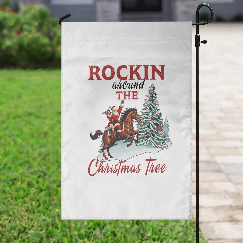 Cowboy Santa Western Christmas Garden Flag Rockin Around The Xmas Tree TS14 Print Your Wear
