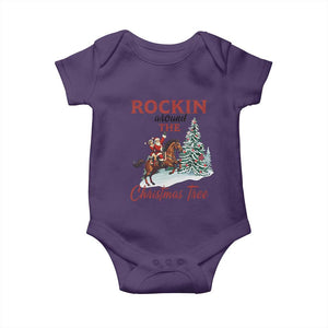 Cowboy Santa Western Christmas Baby Onesie Rockin Around The Xmas Tree TS14 Purple Print Your Wear