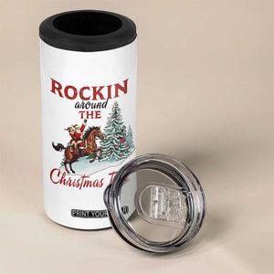 Cowboy Santa Western Christmas 4 in 1 Can Cooler Tumbler Rockin Around The Xmas Tree TS14 Print Your Wear