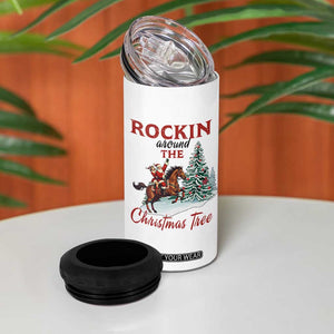 Cowboy Santa Western Christmas 4 in 1 Can Cooler Tumbler Rockin Around The Xmas Tree TS14 Print Your Wear