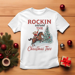 Cowboy Santa Western Christmas T Shirt Rockin Around The Xmas Tree TS14 White Print Your Wear