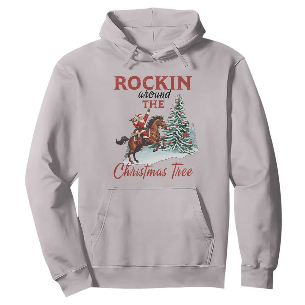 Cowboy Santa Western Christmas Hoodie Rockin Around The Xmas Tree TS14 Ice Gray Print Your Wear