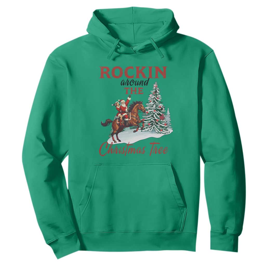 Cowboy Santa Western Christmas Hoodie Rockin Around The Xmas Tree TS14 Irish Green Print Your Wear
