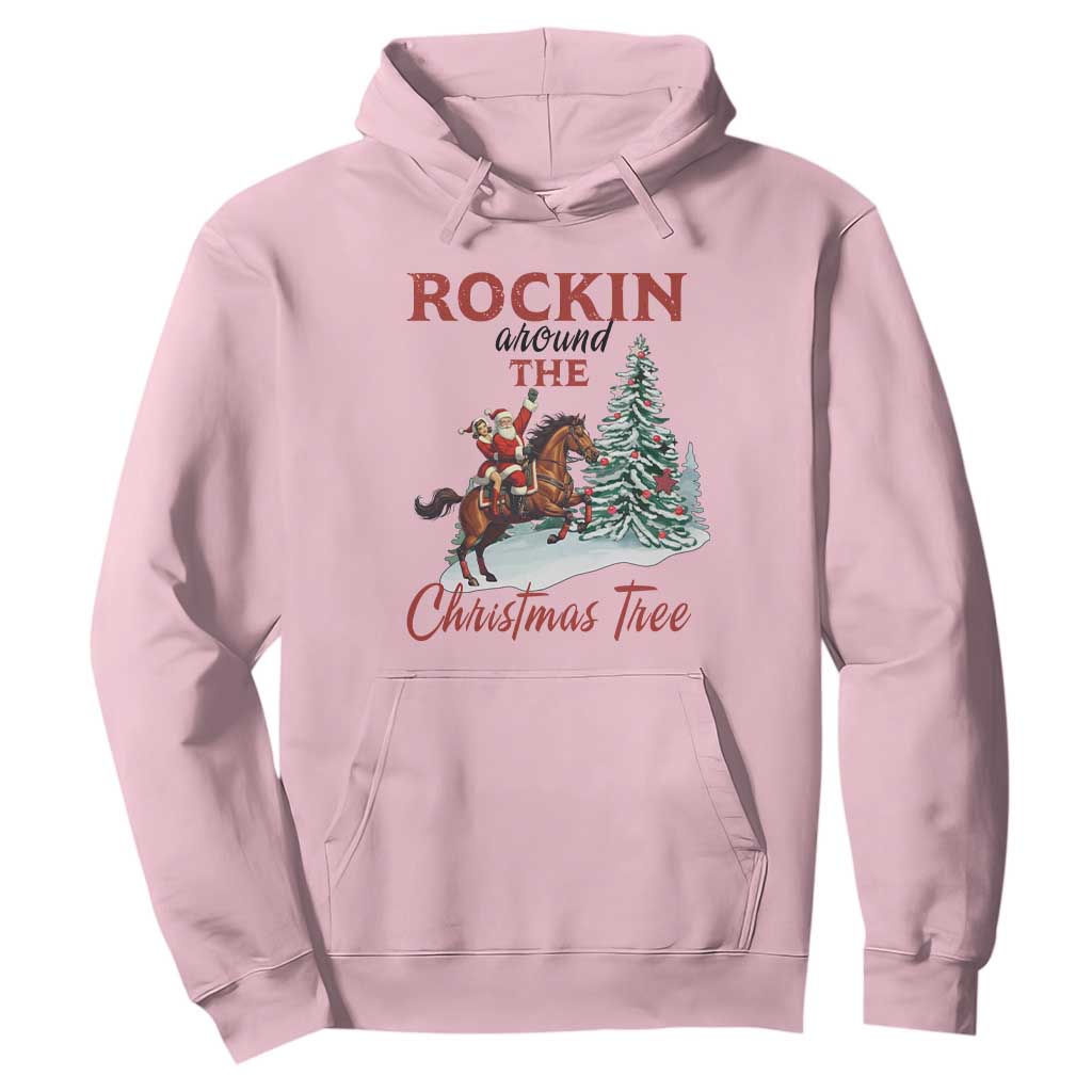 Cowboy Santa Western Christmas Hoodie Rockin Around The Xmas Tree TS14 Light Pink Print Your Wear