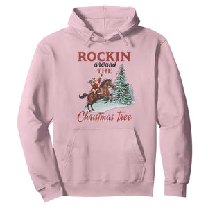 Cowboy Santa Western Christmas Hoodie Rockin Around The Xmas Tree TS14 Light Pink Print Your Wear