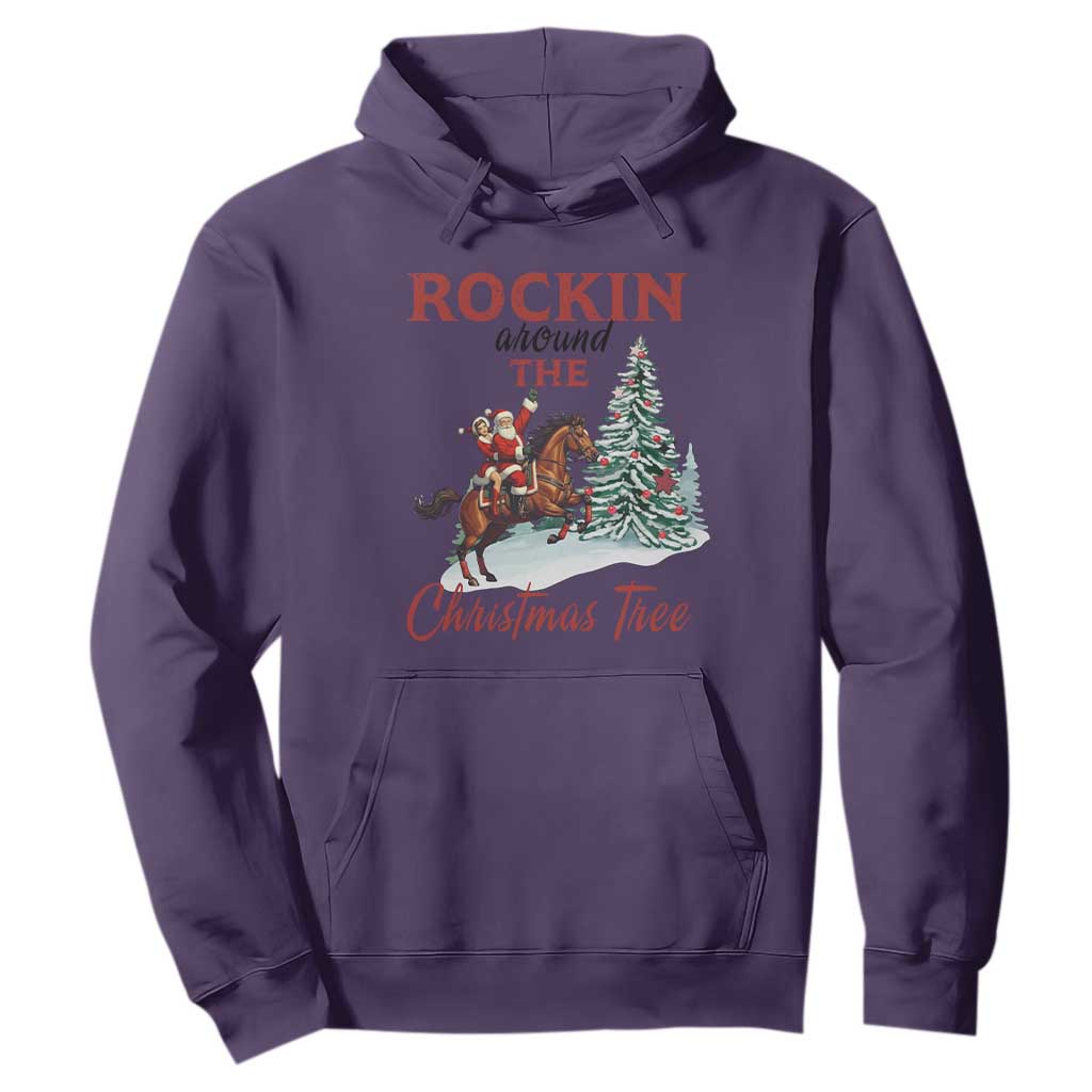 Cowboy Santa Western Christmas Hoodie Rockin Around The Xmas Tree TS14 Purple Print Your Wear