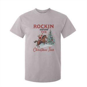 Cowboy Santa Western Christmas T Shirt For Kid Rockin Around The Xmas Tree TS14 Ice Gray Print Your Wear