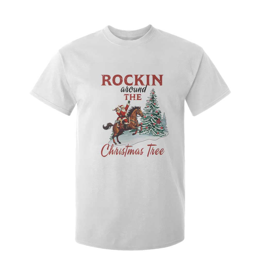 Cowboy Santa Western Christmas T Shirt For Kid Rockin Around The Xmas Tree TS14 White Print Your Wear