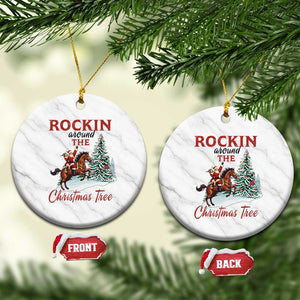 Cowboy Santa Western Christmas Ceramic Ornament Rockin Around The Xmas Tree TS14 1pc White Marble Print Your Wear