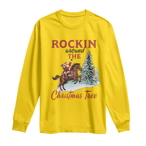 Cowboy Santa Western Christmas Long Sleeve Shirt Rockin Around The Xmas Tree TS14 Daisy Print Your Wear