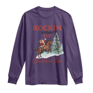 Cowboy Santa Western Christmas Long Sleeve Shirt Rockin Around The Xmas Tree TS14 Purple Print Your Wear