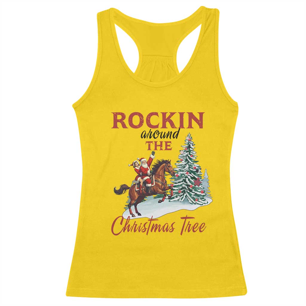 Cowboy Santa Western Christmas Racerback Tank Top Rockin Around The Xmas Tree TS14 Daisy Print Your Wear