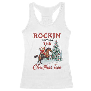 Cowboy Santa Western Christmas Racerback Tank Top Rockin Around The Xmas Tree TS14 White Print Your Wear