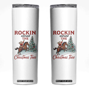 Cowboy Santa Western Christmas Skinny Tumbler Rockin Around The Xmas Tree TS14 White Print Your Wear