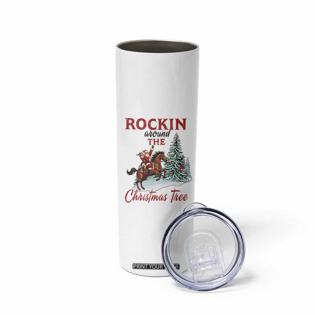 Cowboy Santa Western Christmas Skinny Tumbler Rockin Around The Xmas Tree TS14 Print Your Wear