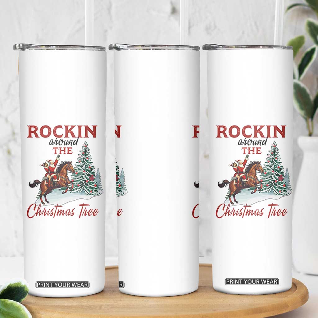 Cowboy Santa Western Christmas Skinny Tumbler Rockin Around The Xmas Tree TS14 Print Your Wear