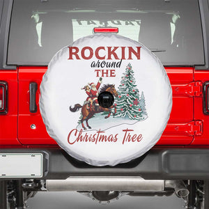 Cowboy Santa Western Christmas Spare Tire Cover Rockin Around The Xmas Tree TS14 White Print Your Wear