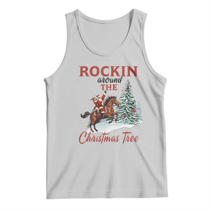 Cowboy Santa Western Christmas Tank Top Rockin Around The Xmas Tree TS14 Ash Print Your Wear