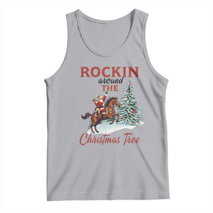 Cowboy Santa Western Christmas Tank Top Rockin Around The Xmas Tree TS14 Athletic Heather Print Your Wear