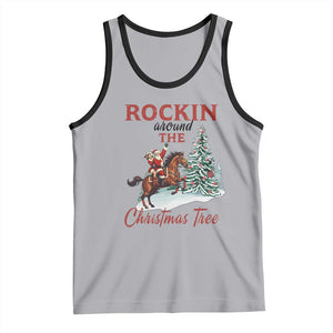 Cowboy Santa Western Christmas Tank Top Rockin Around The Xmas Tree TS14 Athletic Heather Black Print Your Wear