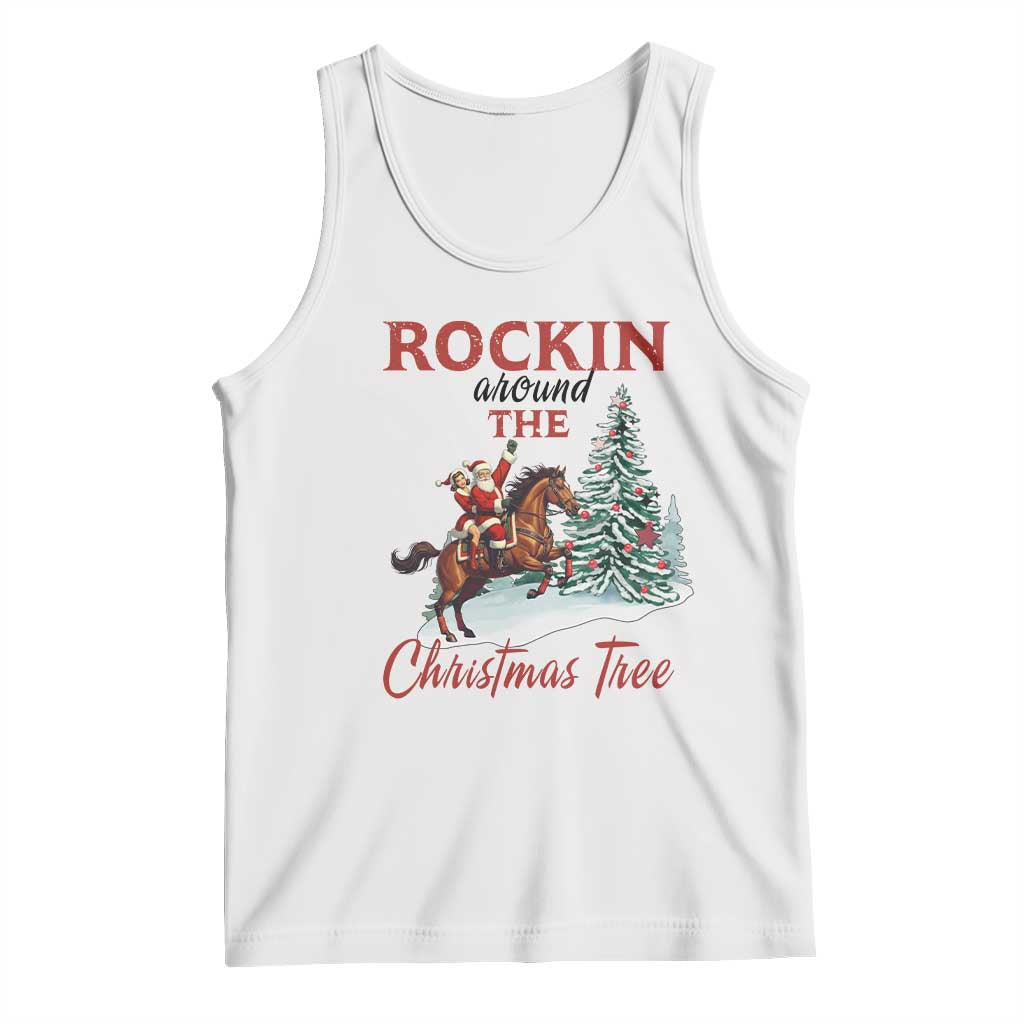Cowboy Santa Western Christmas Tank Top Rockin Around The Xmas Tree TS14 White Print Your Wear