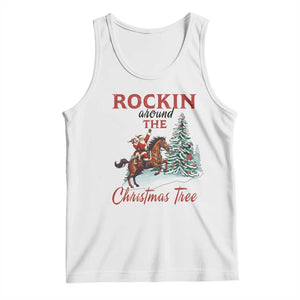Cowboy Santa Western Christmas Tank Top Rockin Around The Xmas Tree TS14 White Print Your Wear