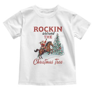 Cowboy Santa Western Christmas Toddler T Shirt Rockin Around The Xmas Tree TS14 White Print Your Wear