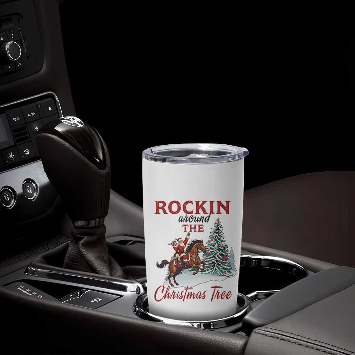 Cowboy Santa Western Christmas Tumbler Cup Rockin Around The Xmas Tree TS14 Print Your Wear
