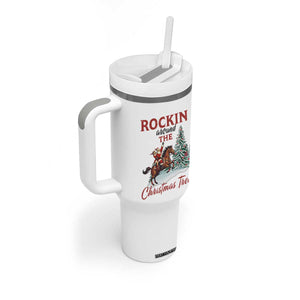 Cowboy Santa Western Christmas Tumbler With Handle Rockin Around The Xmas Tree TS14 Print Your Wear