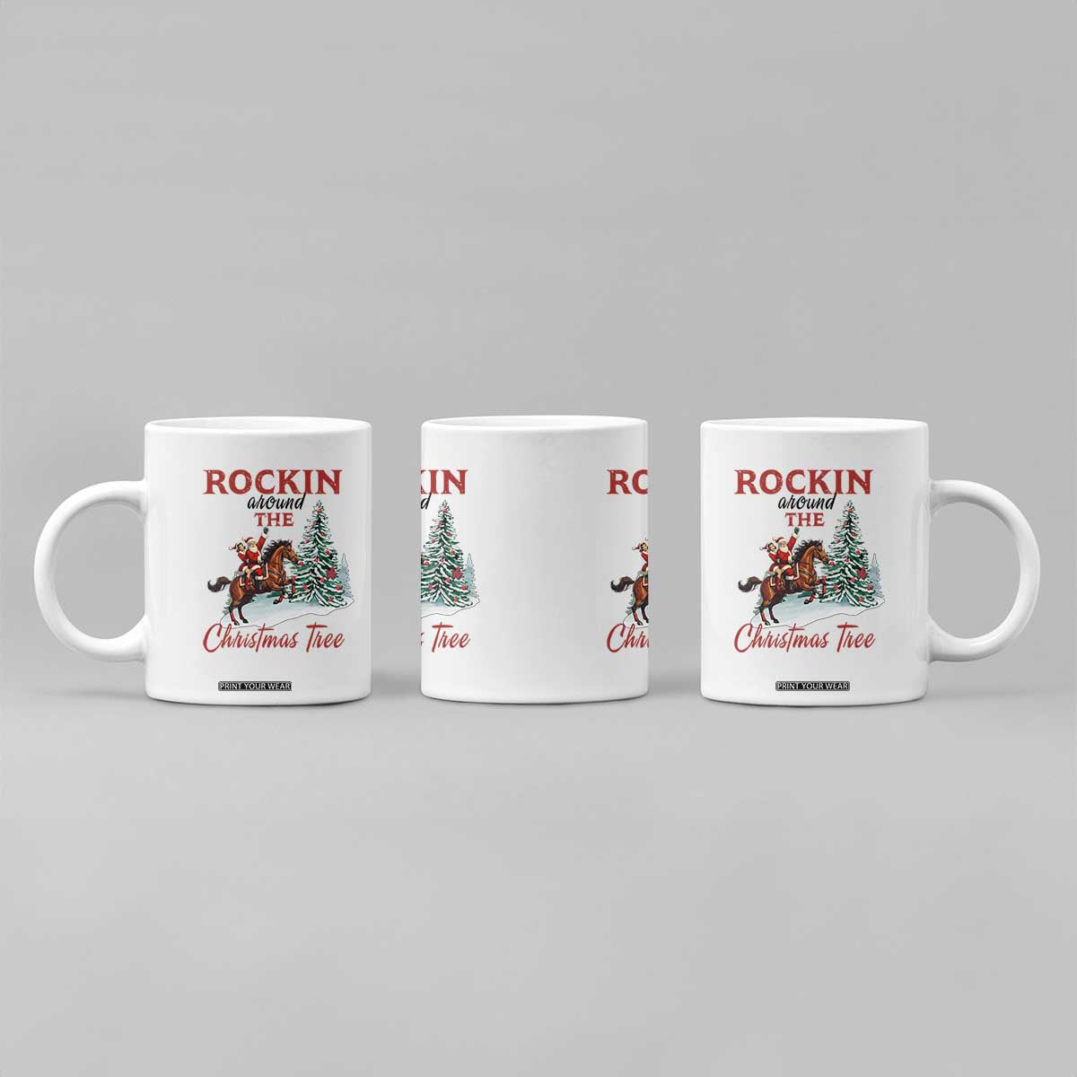 Cowboy Santa Western Christmas Coffee Mug Rockin Around The Xmas Tree TS14 Print Your Wear