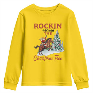 Cowboy Santa Western Christmas Youth Sweatshirt Rockin Around The Xmas Tree TS14 Daisy Print Your Wear