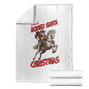 Black Cowboy Santa Christmas Throw Blanket African American Western - Print Your Wear