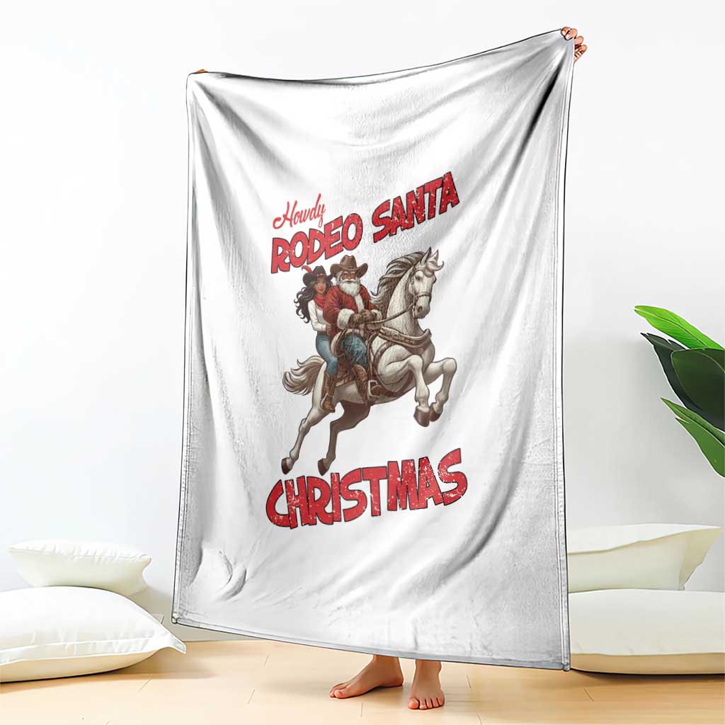 Black Cowboy Santa Christmas Throw Blanket African American Western - Print Your Wear