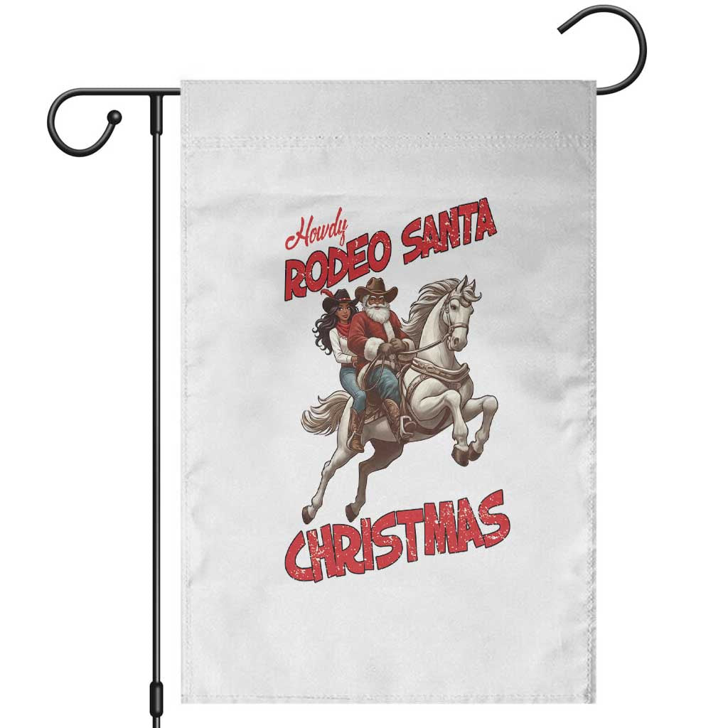 Black Cowboy Santa Christmas Garden Flag African American Western - Print Your Wear