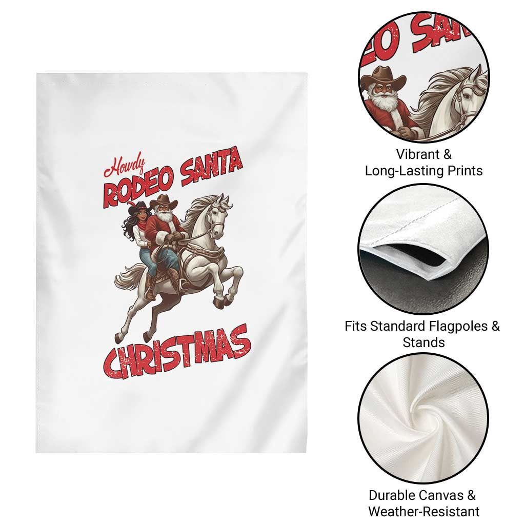 Black Cowboy Santa Christmas Garden Flag African American Western - Print Your Wear