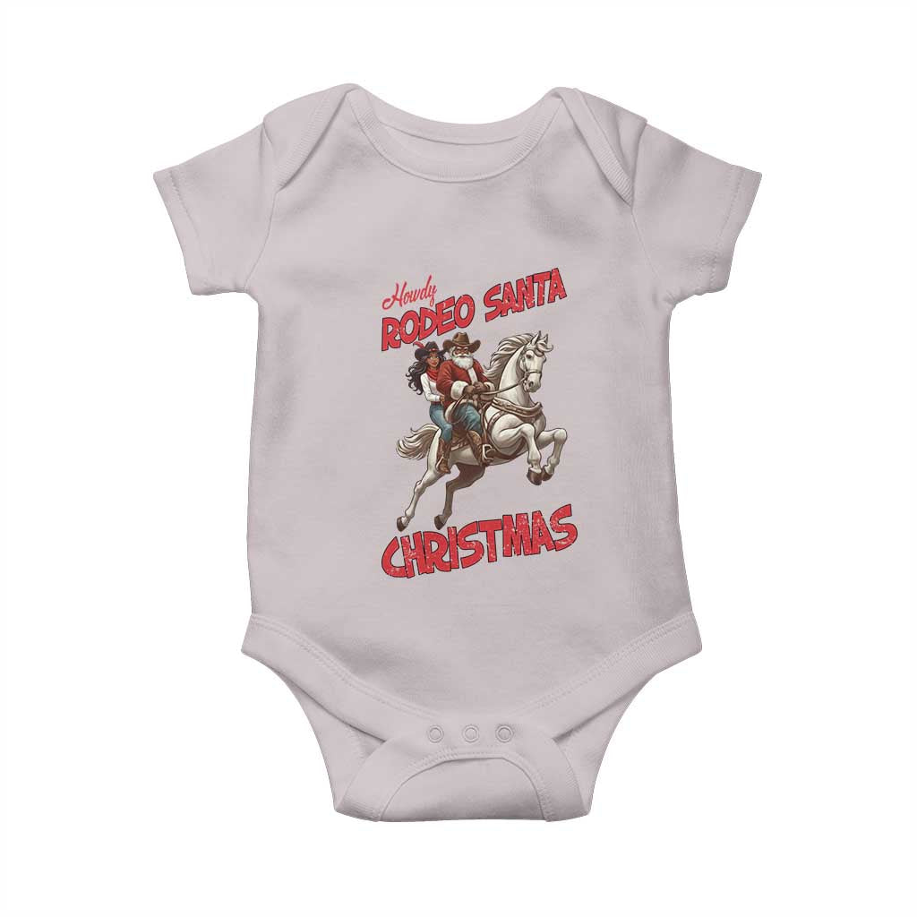 Black Cowboy Santa Christmas Baby Onesie African American Western TS14 Ice Gray Print Your Wear